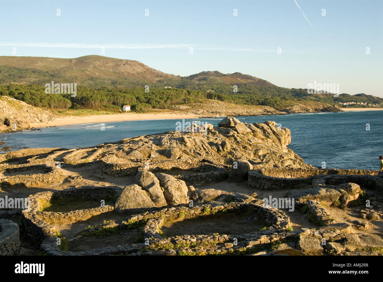 L'insediamento celtico di Castro de Baroña vicino a Porto do Son, Galizia Spagna Foto Stock
