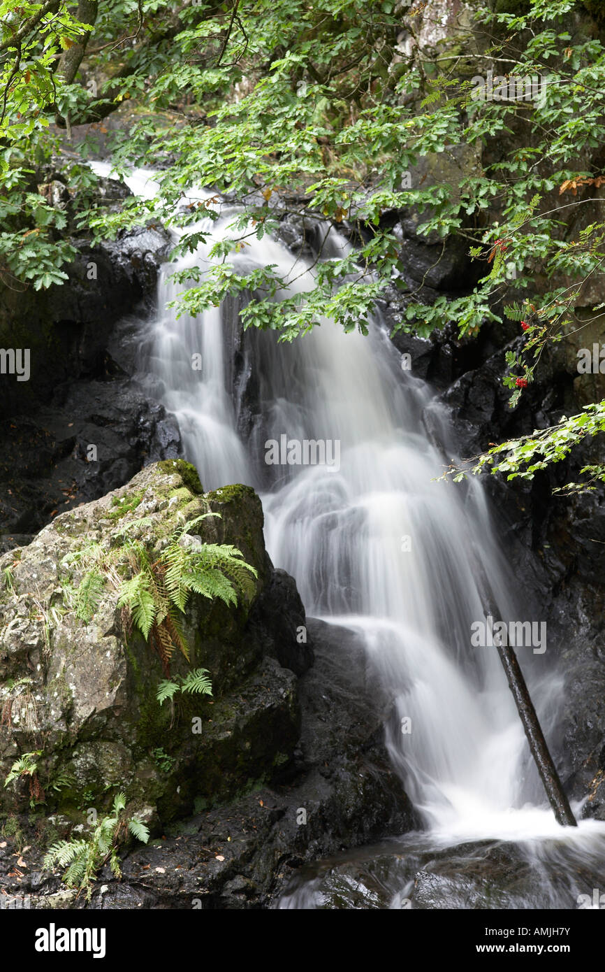 Cascata a Launchy Gill, Lake District, Cumbria, Regno Unito Foto Stock