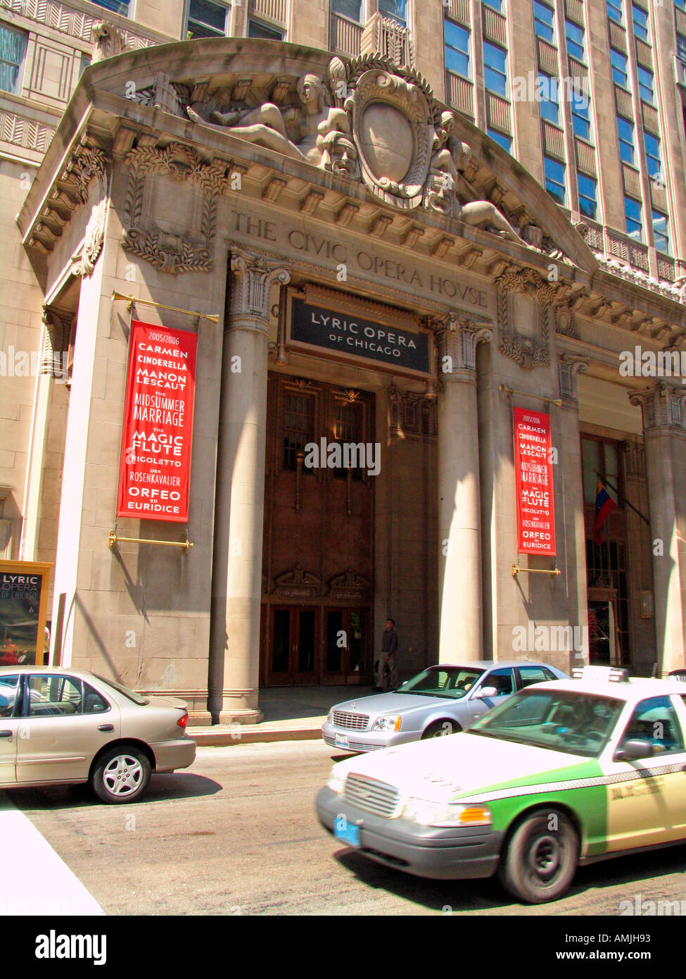 Civic Opera House Lyric Opera di Chicago in Illinois USA Foto Stock