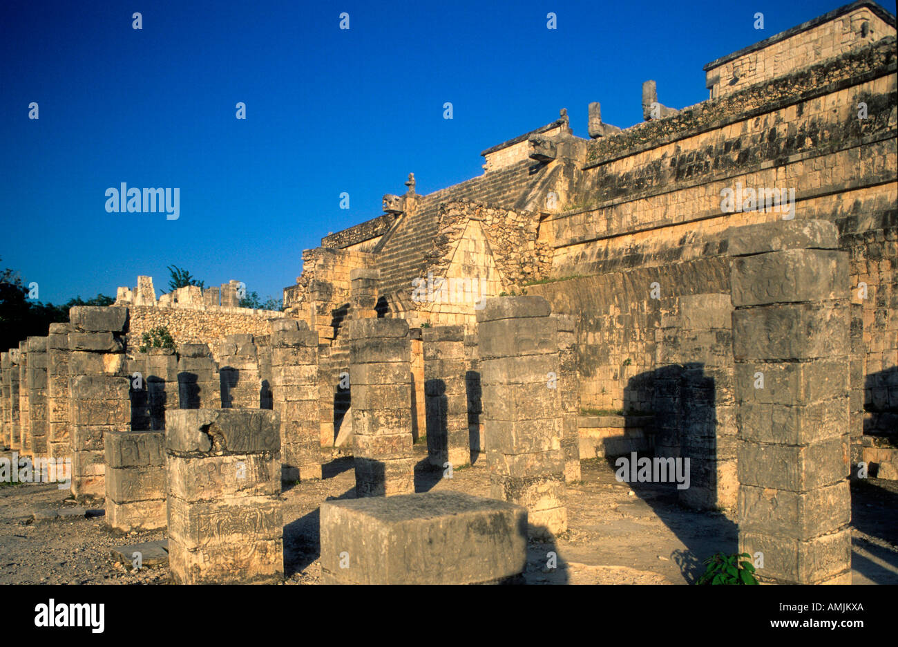 Mexiko, Yucatan, Chichen Itza, il Templo de Los Guerreros, Tempel der Krieger Foto Stock
