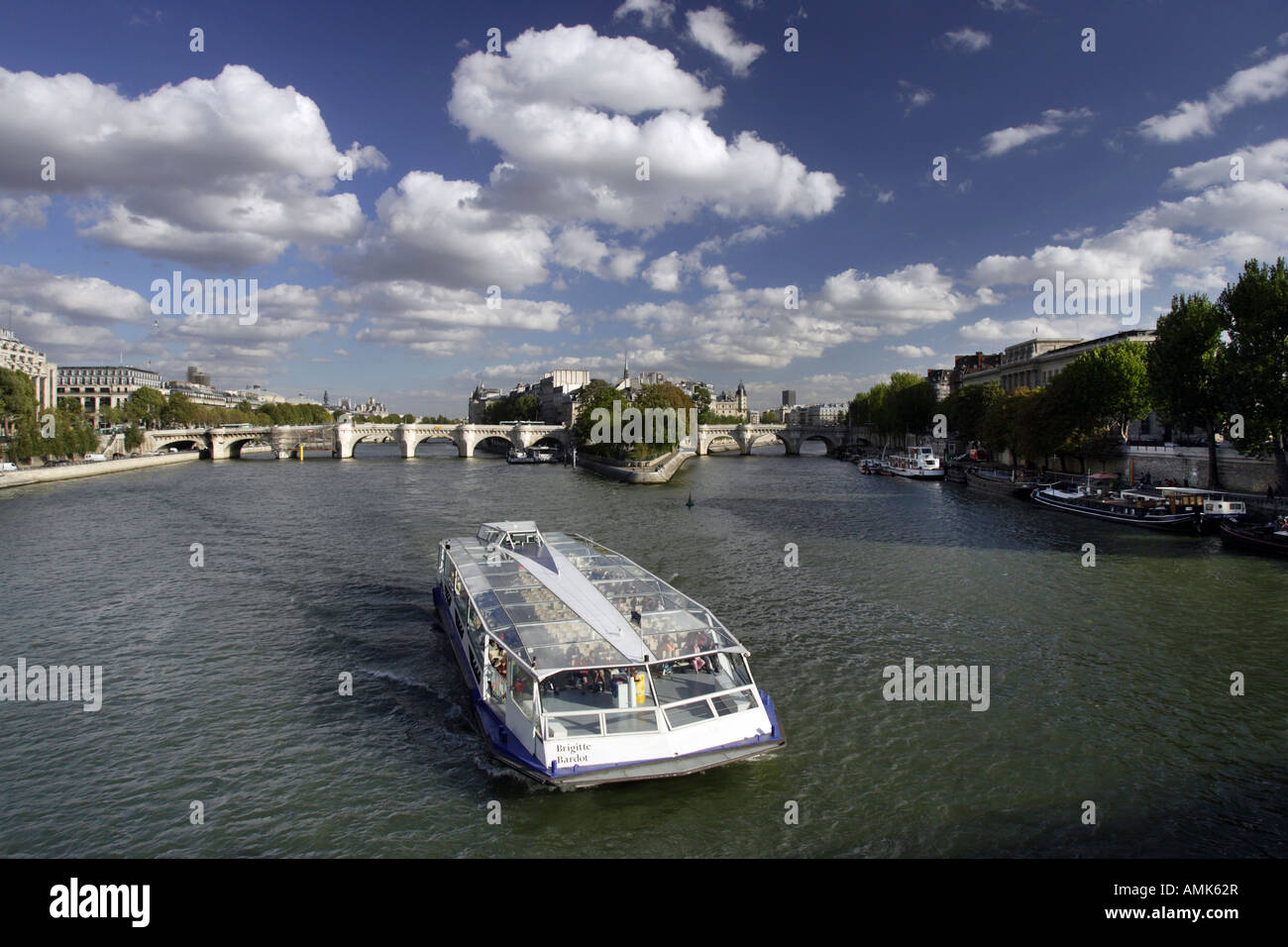 Il fiume Senna, Pont Neuf e  le de la Cité, Parigi, Francia Foto Stock