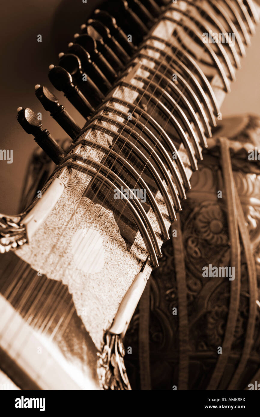 Classica indiana strumenti musicali sitar tabla Foto Stock