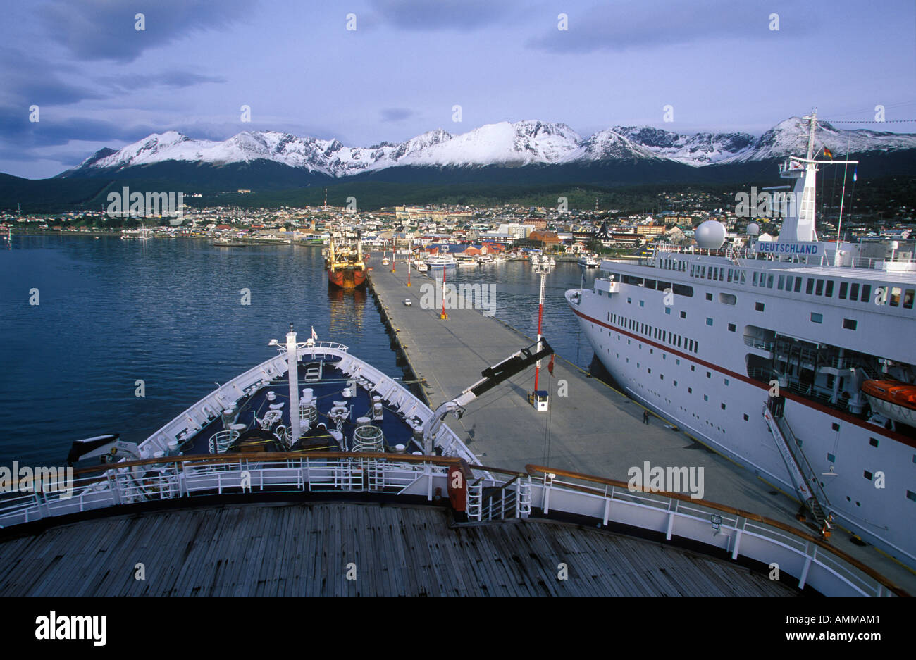 La nave di crociera Deutsch Princess a Ushuaia dock sud dell Argentina Foto Stock