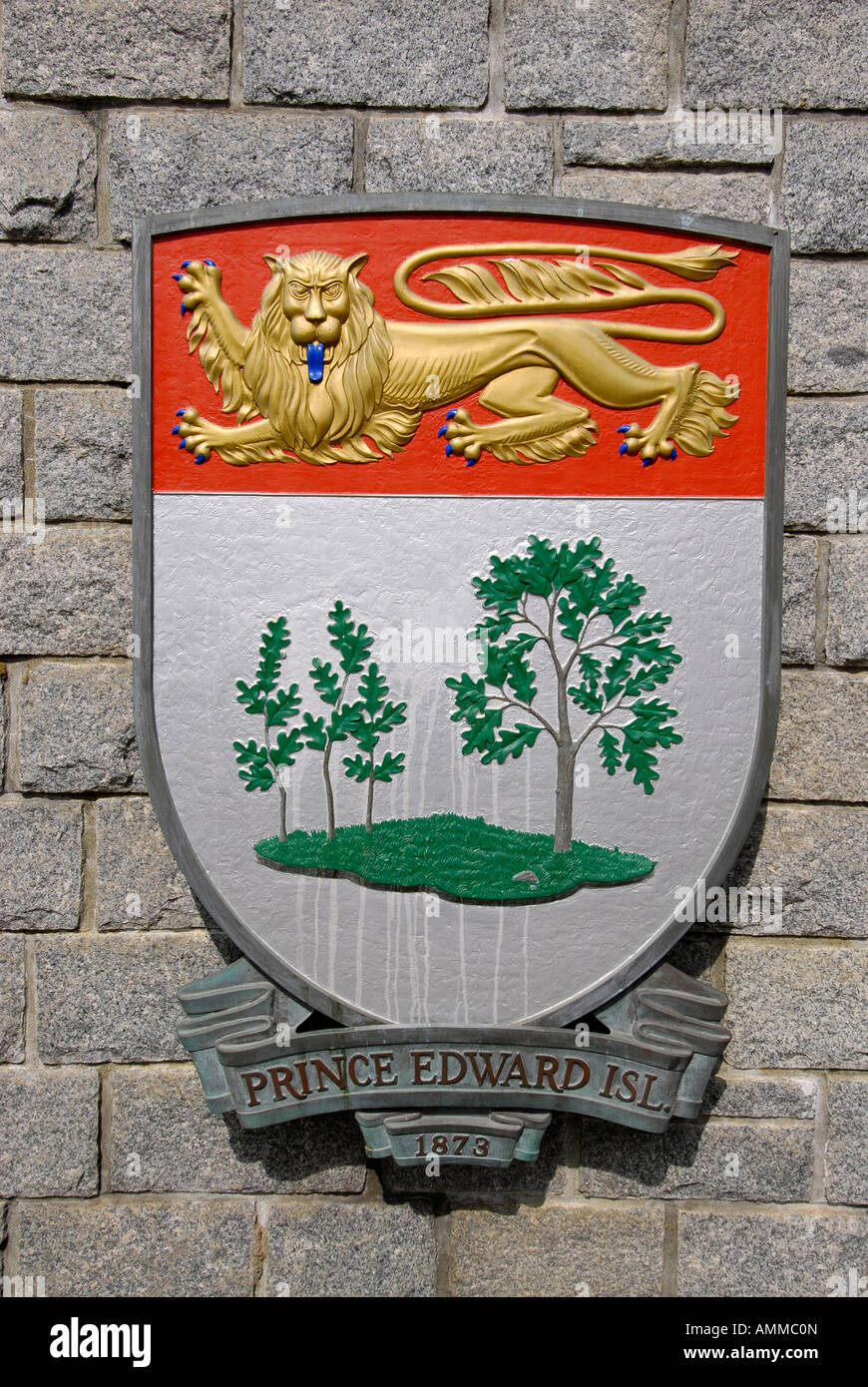 Prince Edward Island Stemma della Confederazione in Garden Court provinciali e territoriali Victoria British Columbia BC Canada p Foto Stock