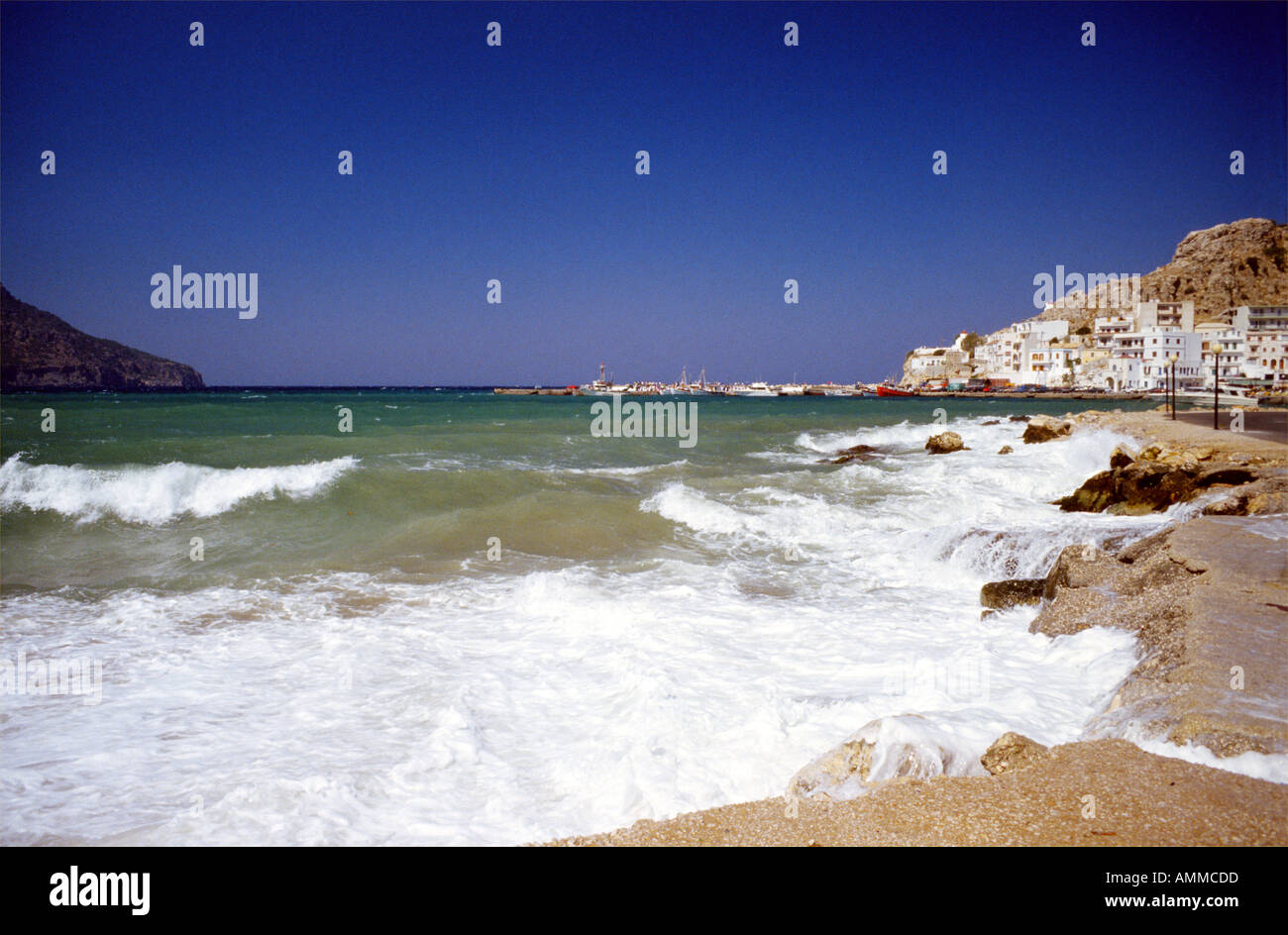 Pigardia Karpathos Island Harbour grecia Europa Foto Stock