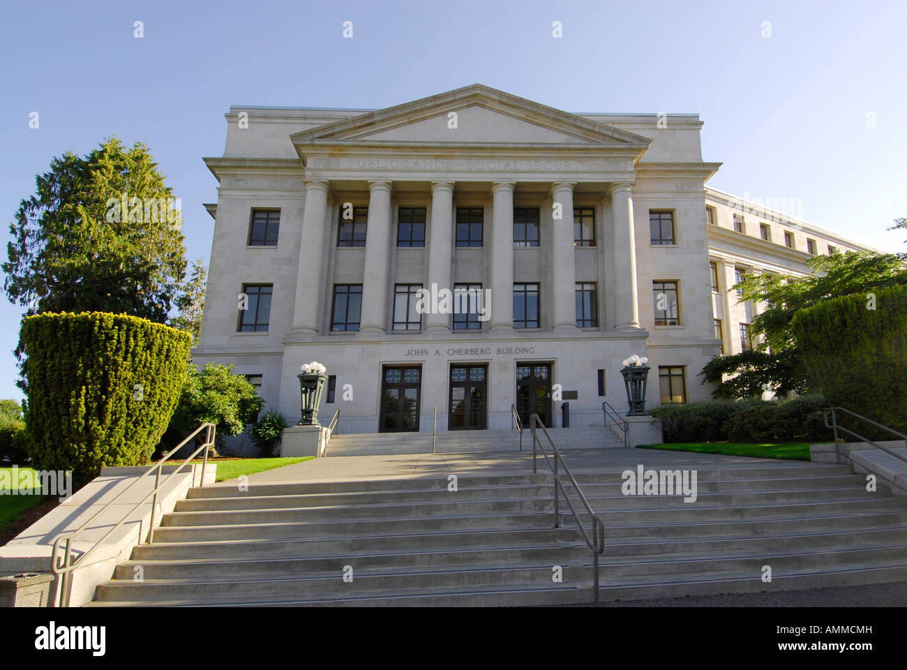 Giovanni edificio Cherberg Olympia Washington WA US Stati Uniti legislatura diritto legislativo governo legale capitol motivi Foto Stock