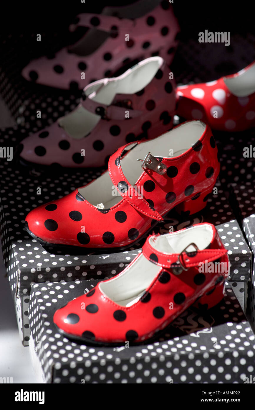Scarpe di flamenco in Shop Display Cordoba Andalusia Spagna Foto Stock