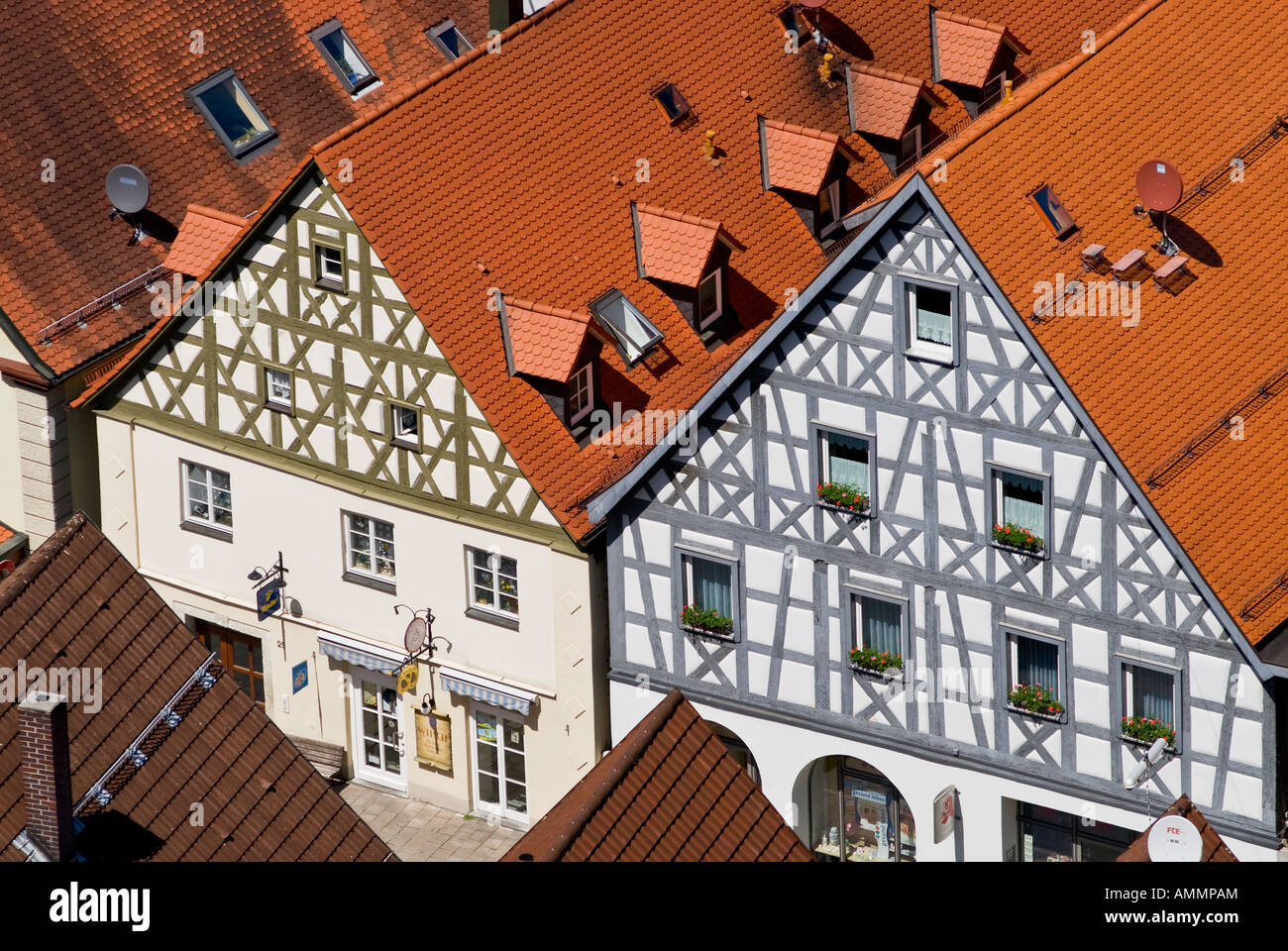 Architettura classica nella città di Pottenstein, Franconia, Germania Foto Stock