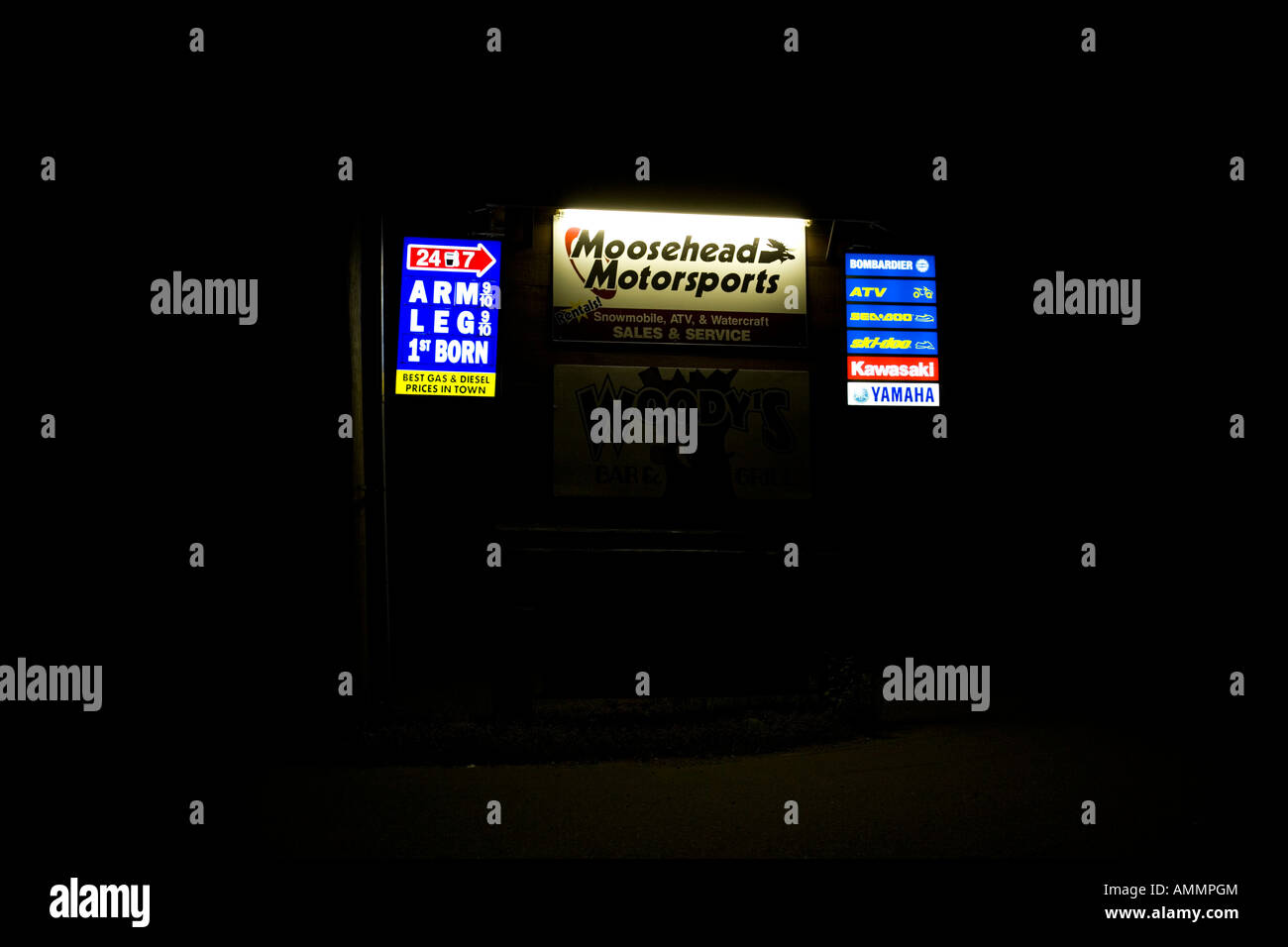 Elevati prezzi del gas Greenville Maine Foto Stock