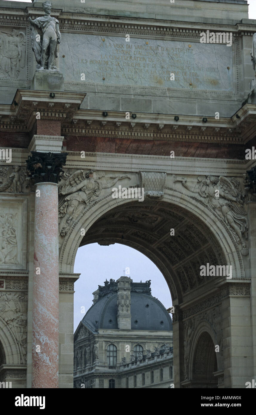 Arc de Triomphe Carrousel du Louvre inverno Foto Stock