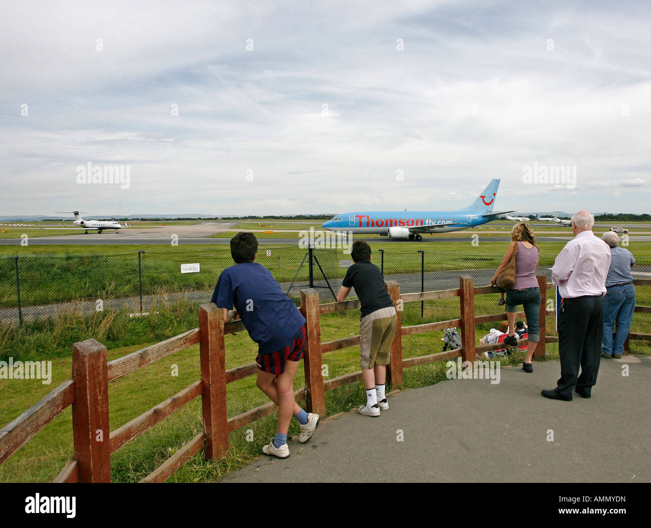 Aeroporto di Manchester Visualizzazione Park England Regno Unito Foto Stock
