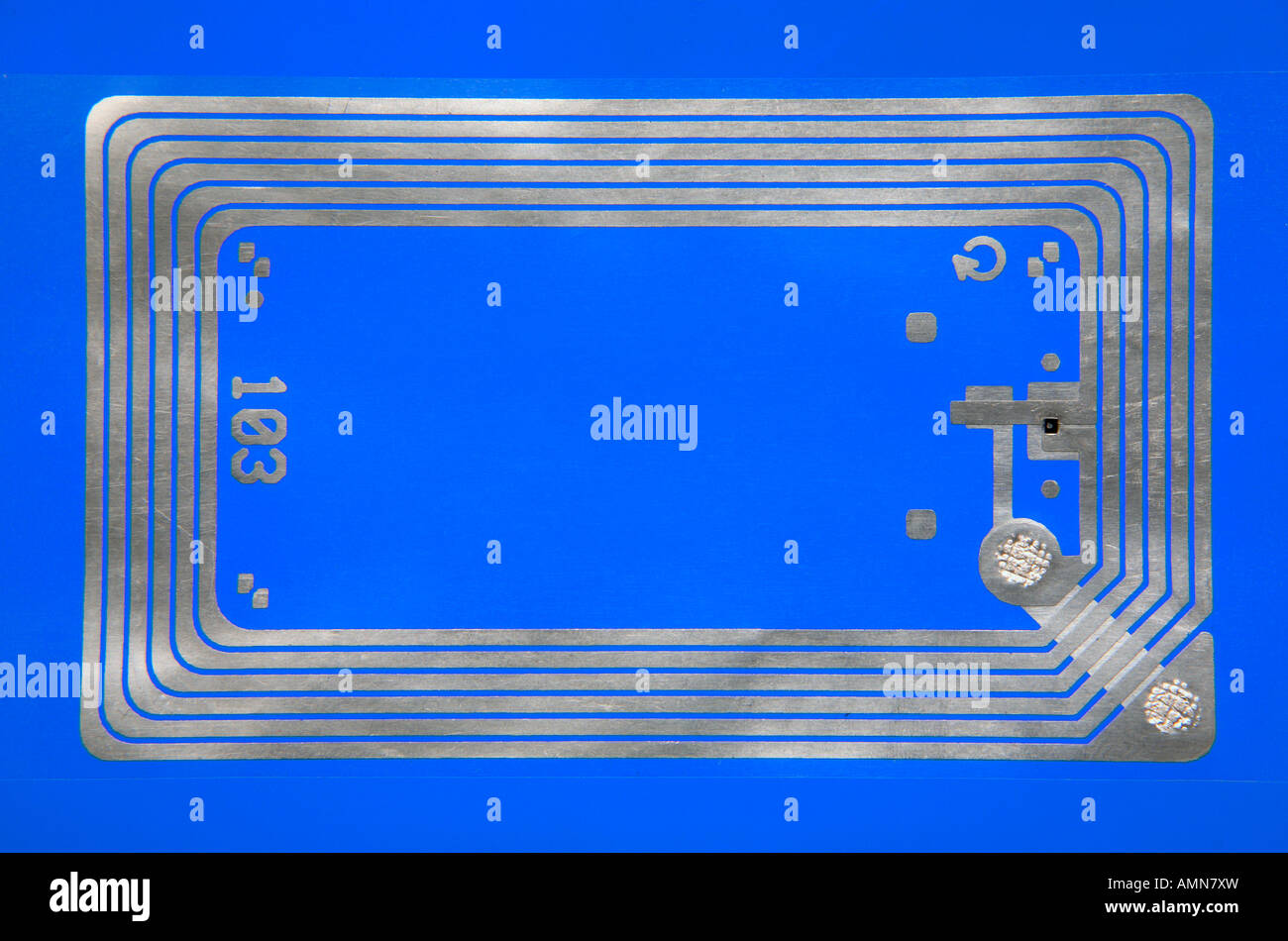 Chip RFID, identificazione delle frequenze radio Foto Stock
