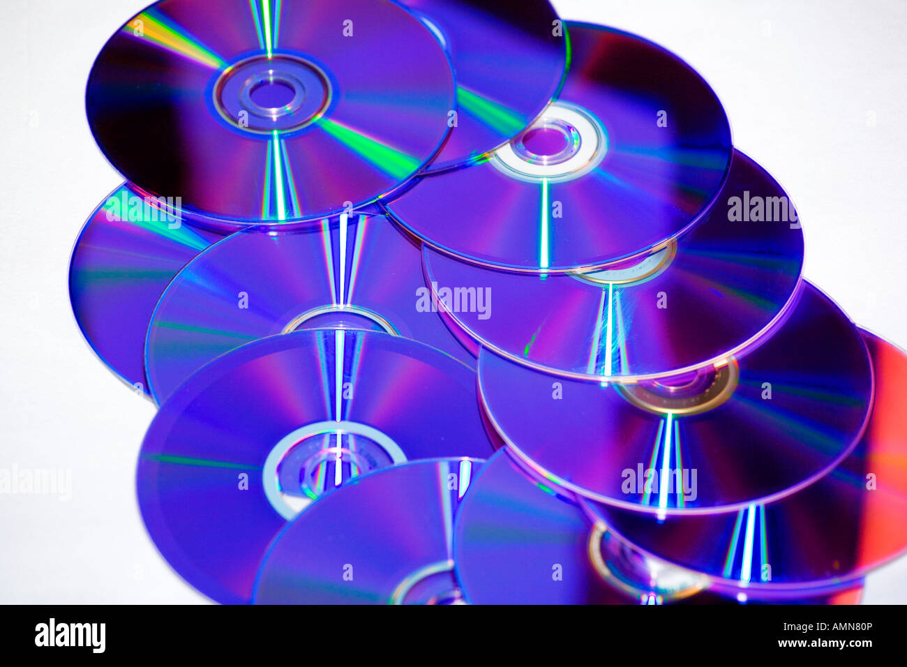 Cd-rom magenta blu Foto Stock