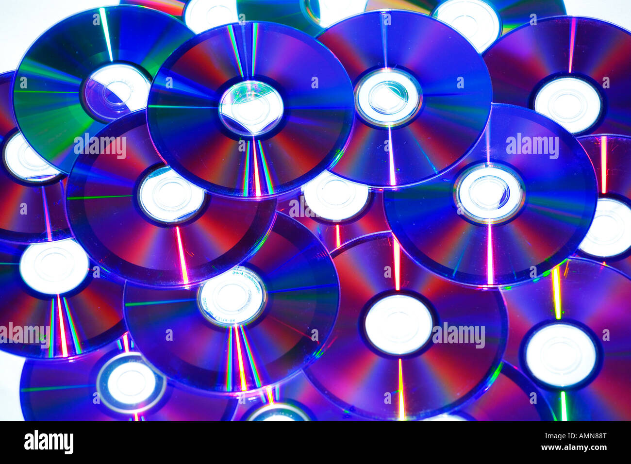 Cd-rom magenta blu Foto Stock