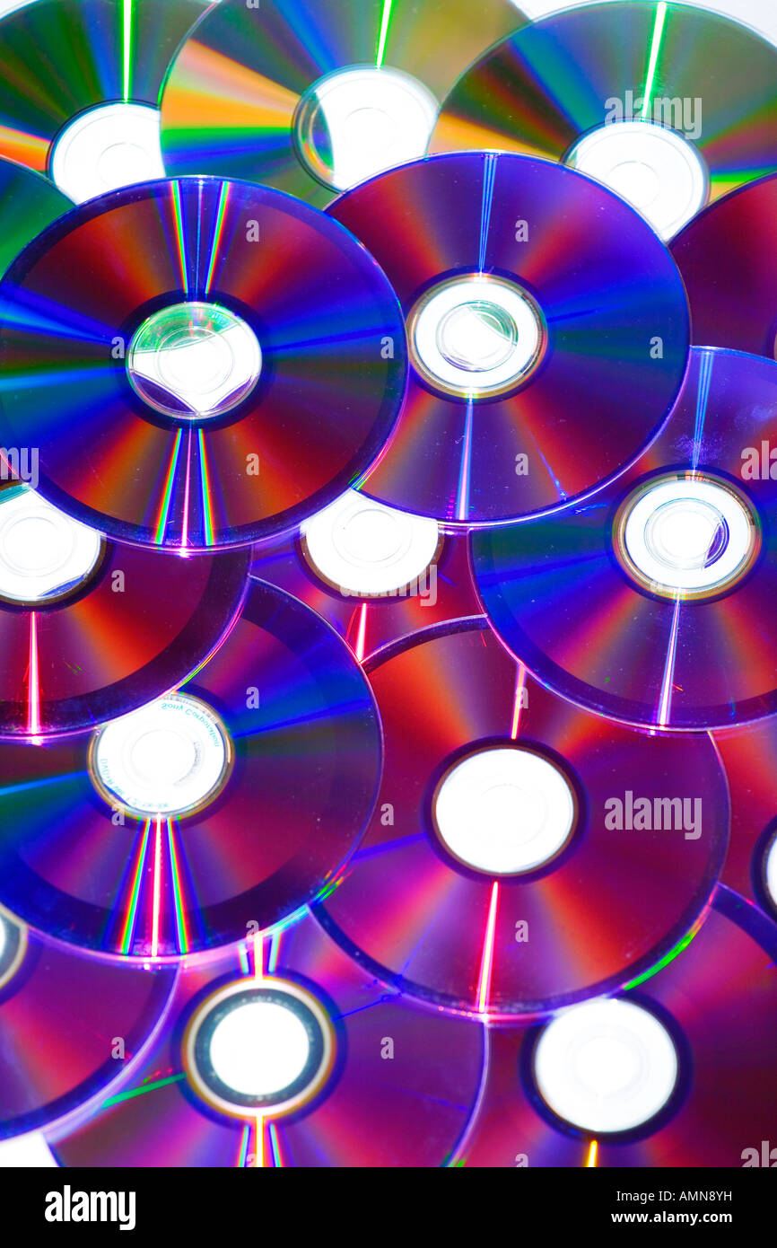 Cd-rom magenta blu Foto Stock