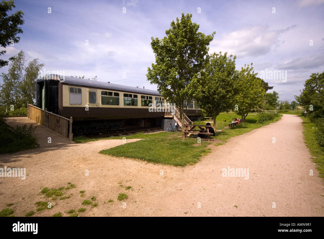 Viste dal Greenway sentiero e pista ciclabile in disuso la linea ferroviaria da long marston a Stratford upon Avon Warwickshire il Foto Stock