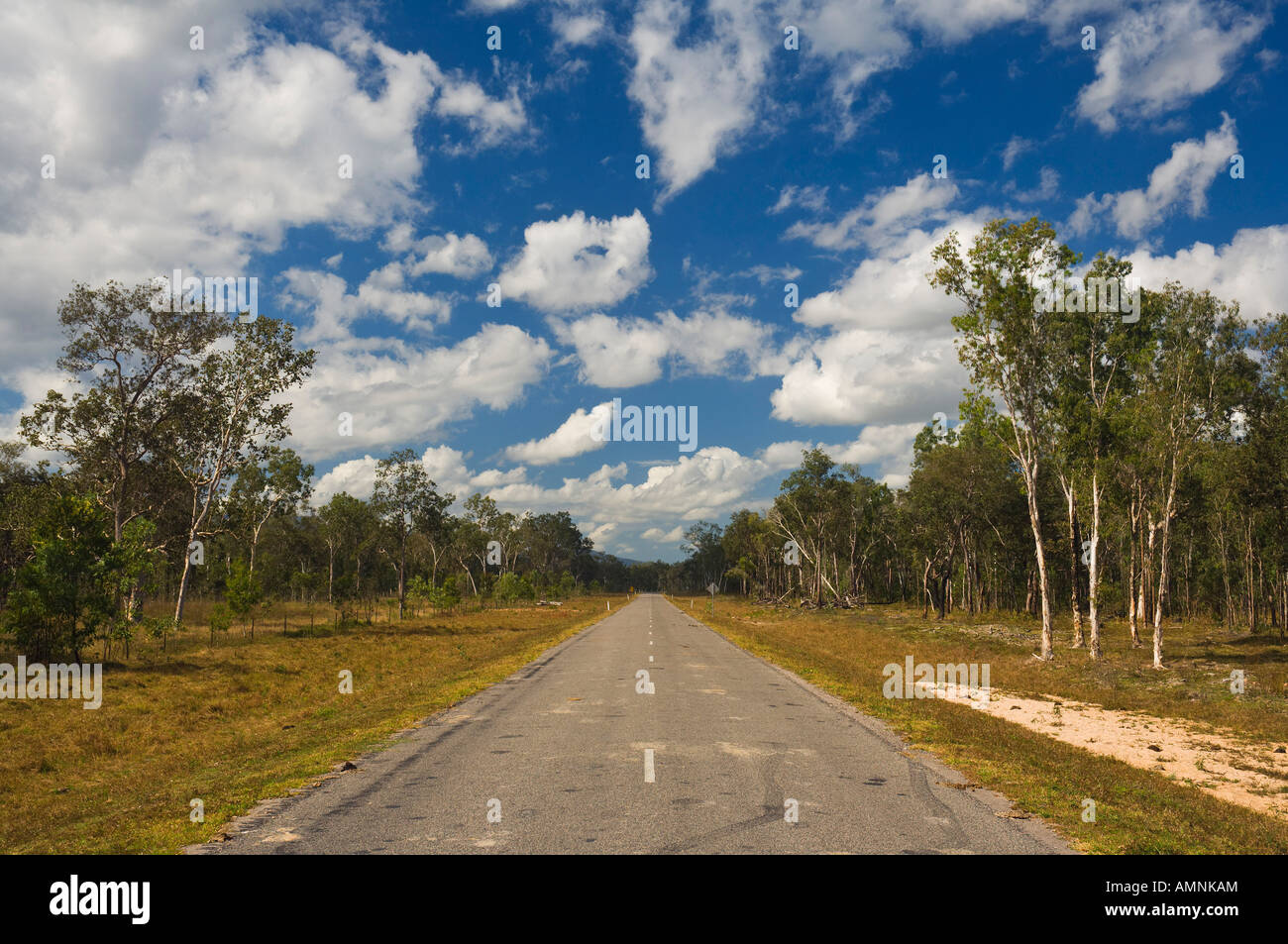 Strada in Outback australiano, Queensland, Australia Foto Stock