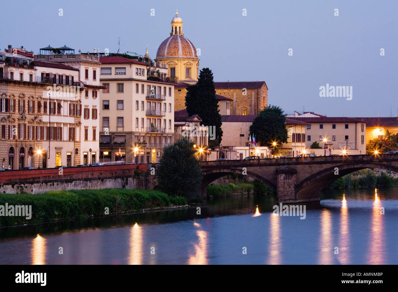 Il fiume Arno, Firenze, Toscana, Italia Foto Stock