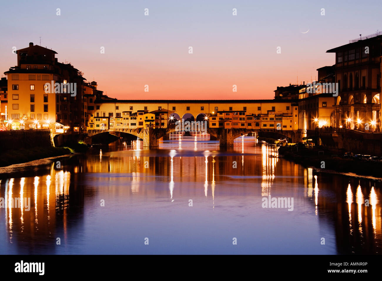 Il fiume Arno, Firenze, Italia Foto Stock