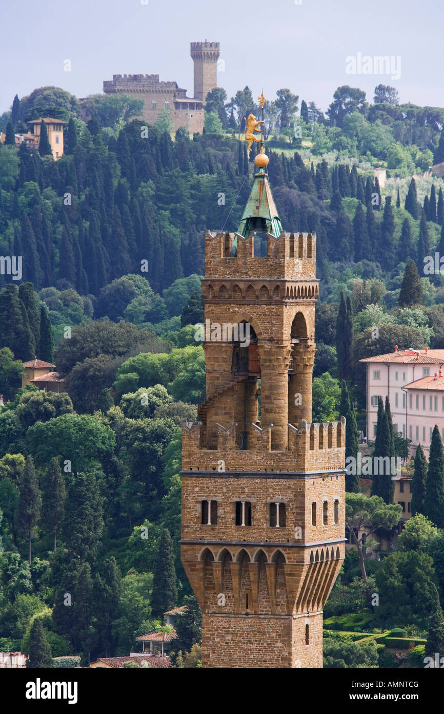 La torre della Galleria degli Uffizi, Firenze, Italia Foto Stock