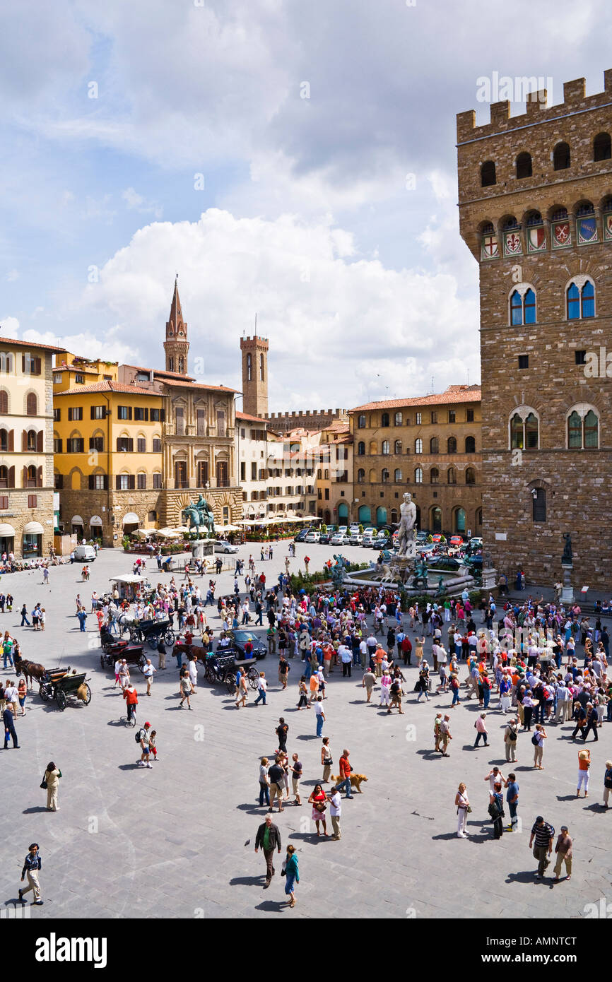 Piazza della Signoria di Firenze, Toscana Foto Stock