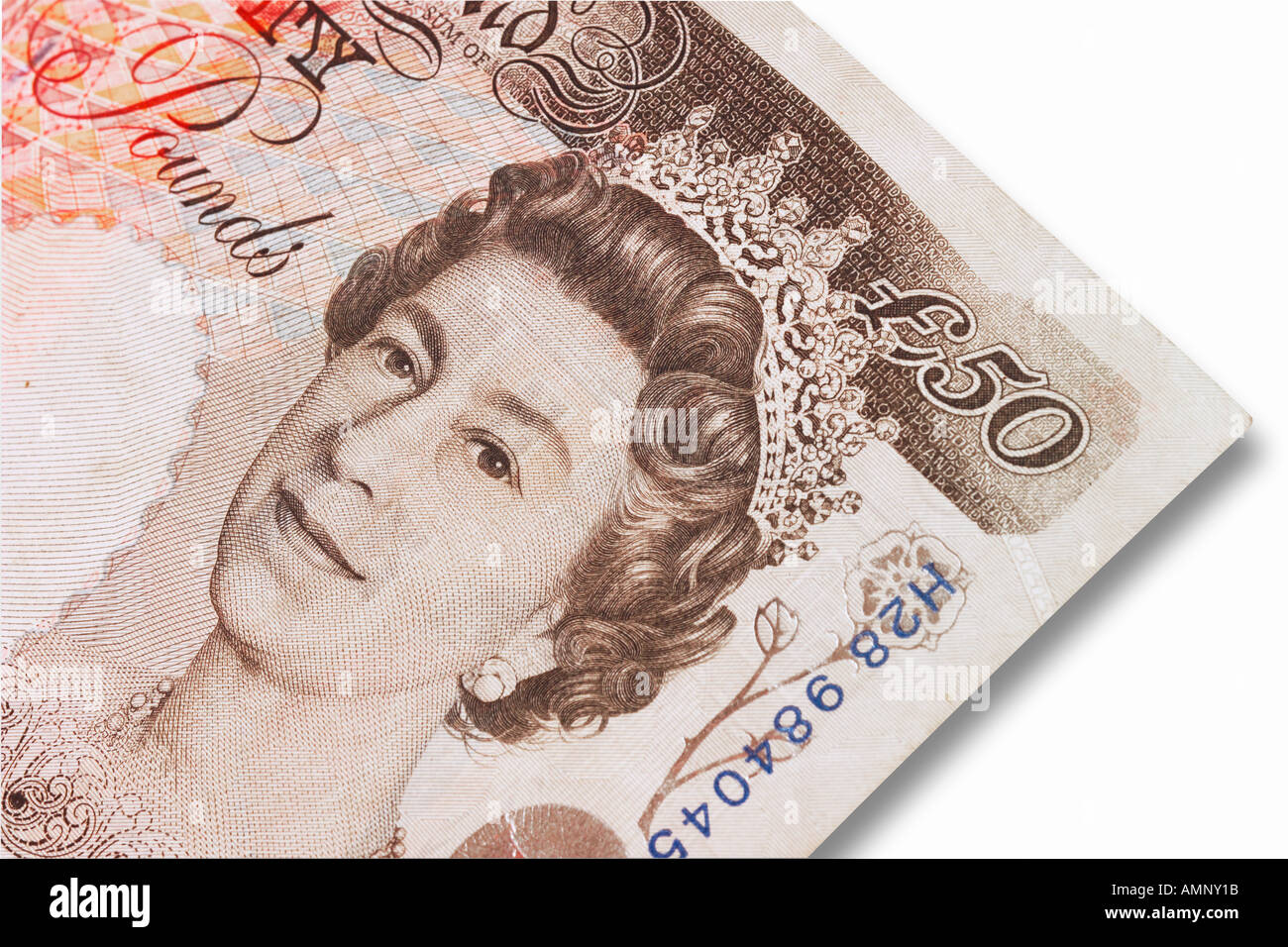 Valuta britannica cinquanta pound nota Foto Stock