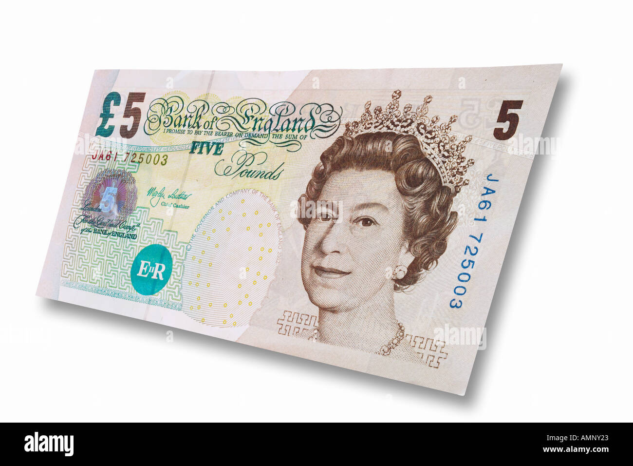 Britisch cinque Valuta Sterlina britannica Foto Stock