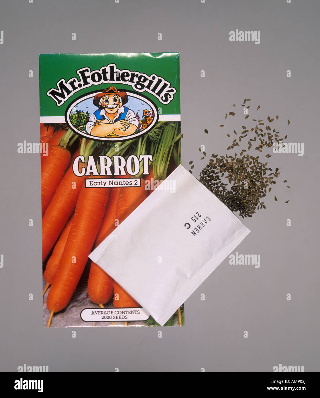 Confezionato sotto vuoto semi carota per retail per giardinieri Foto Stock
