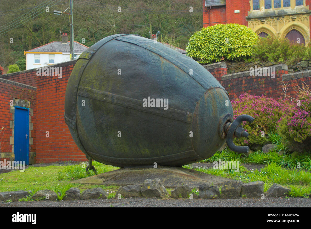 Isambard Kingdom Brunel del XIX secolo Boa di ormeggio Briton Ferry Dock Brunel Galles del Sud Foto Stock