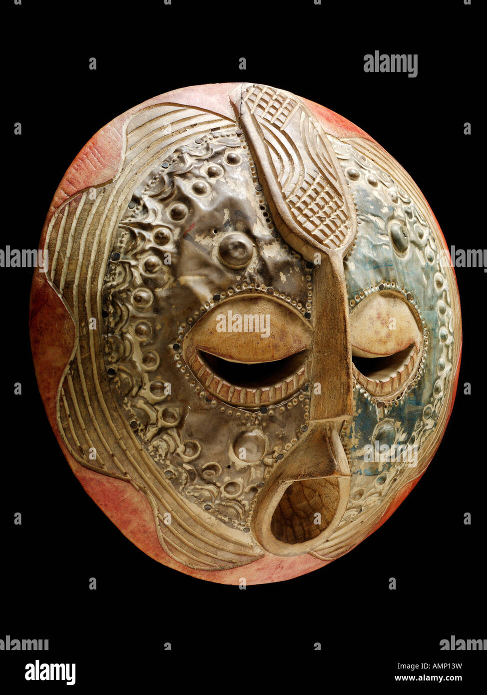 Etnica africana tradizionale maschera. Arte e artigianato. Foto Stock