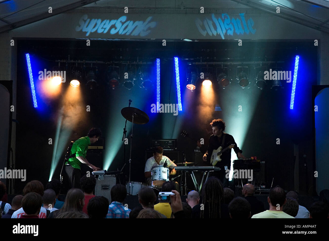 American math rock band battaglia sul palco al Festival supersonico Birmingham Custard Factory Foto Stock
