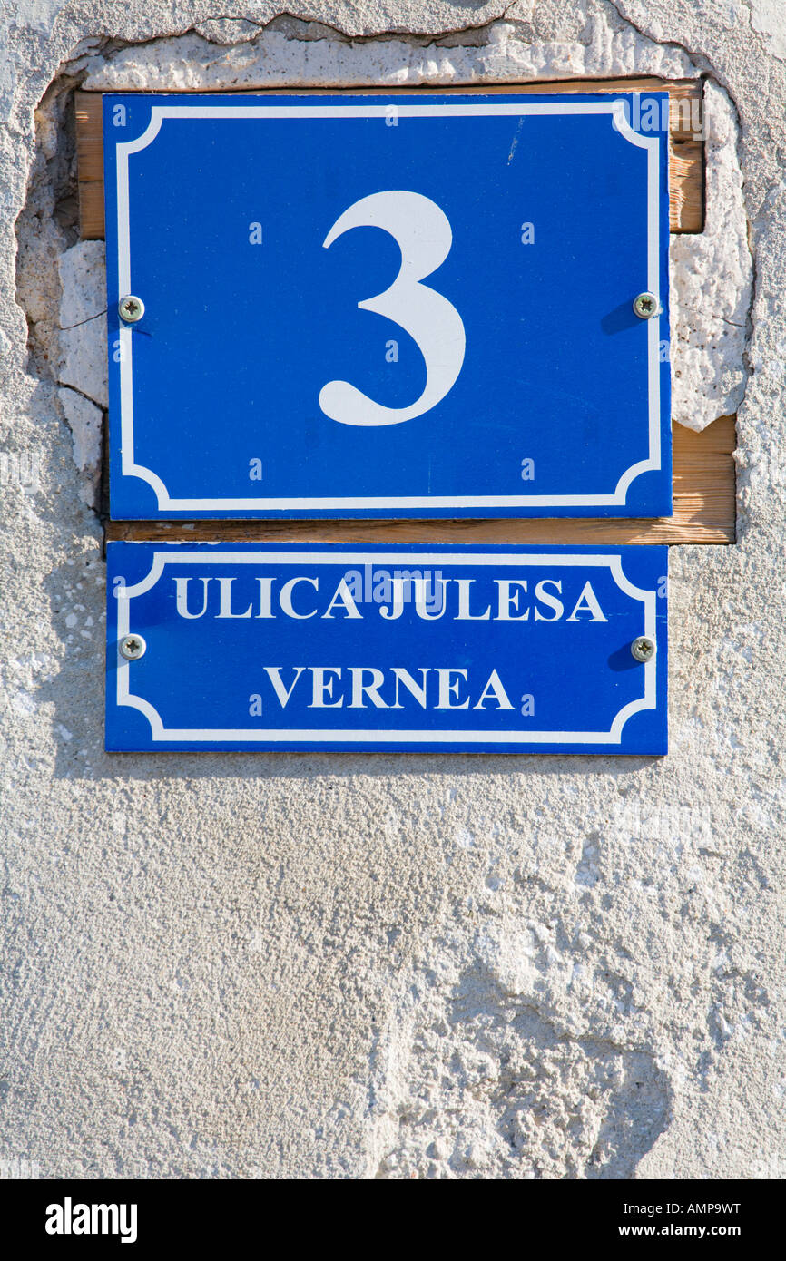 Pazin Croazia, Jules Verne street Foto Stock