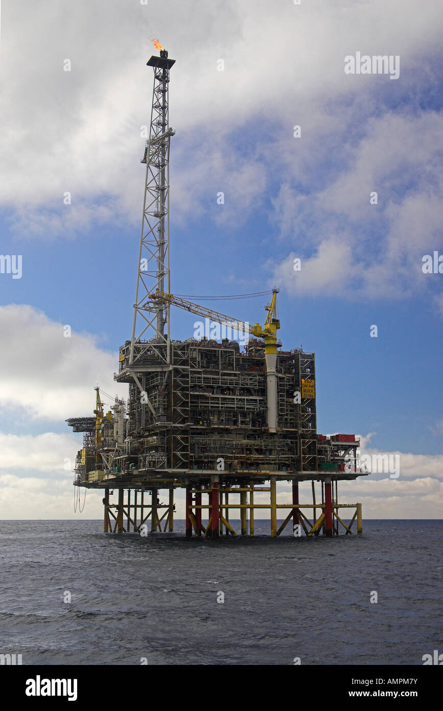 Etap Oil Rig complesso Mare del Nord BP produzione gas Foto Stock