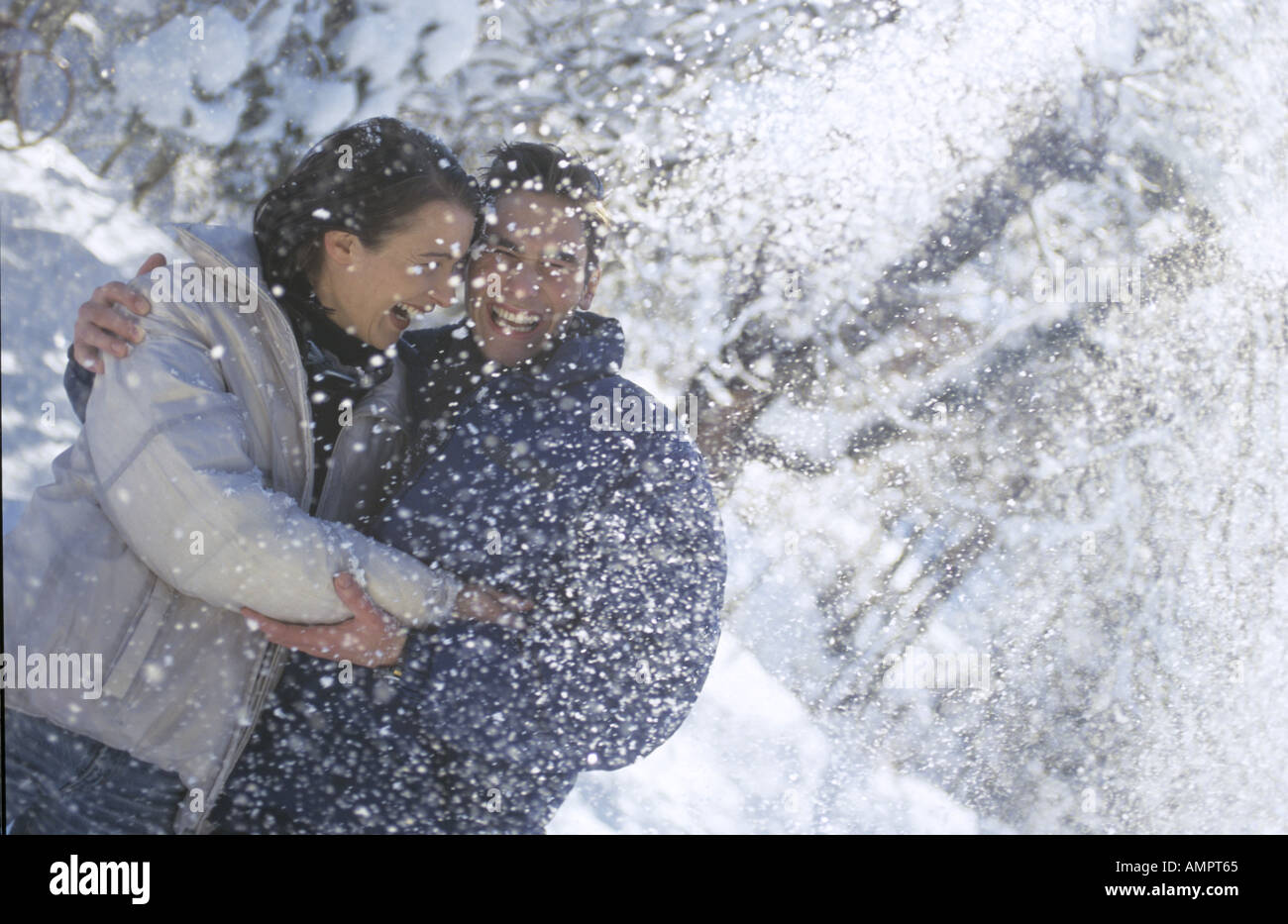 Coppie in neve Foto Stock