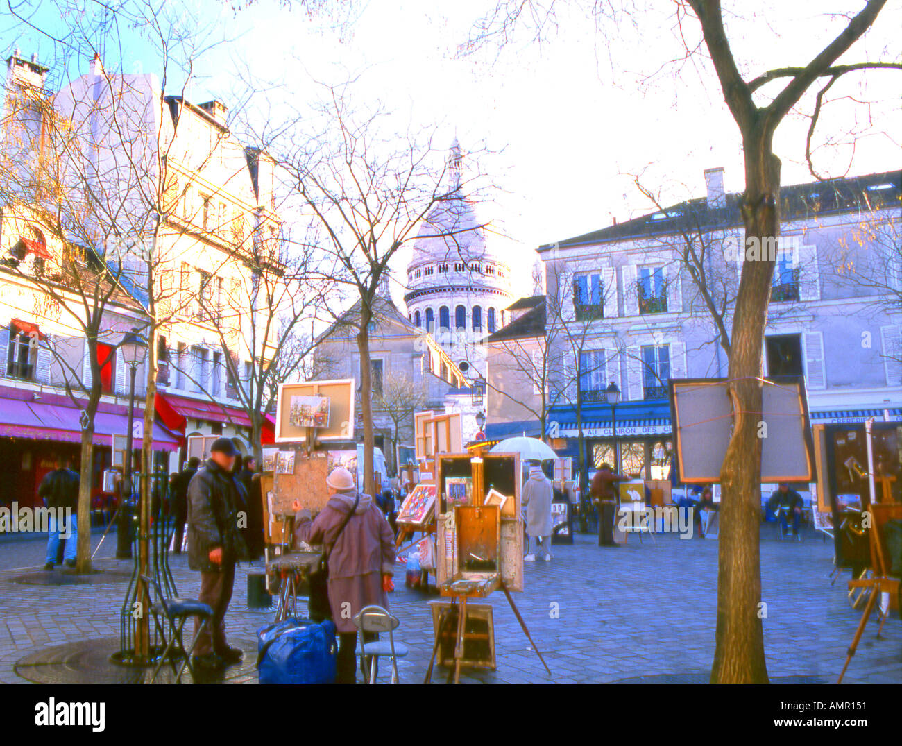 Centro artisti Place du Tertre Butte Montmartre 18 Arr Parigi Francia Foto Stock