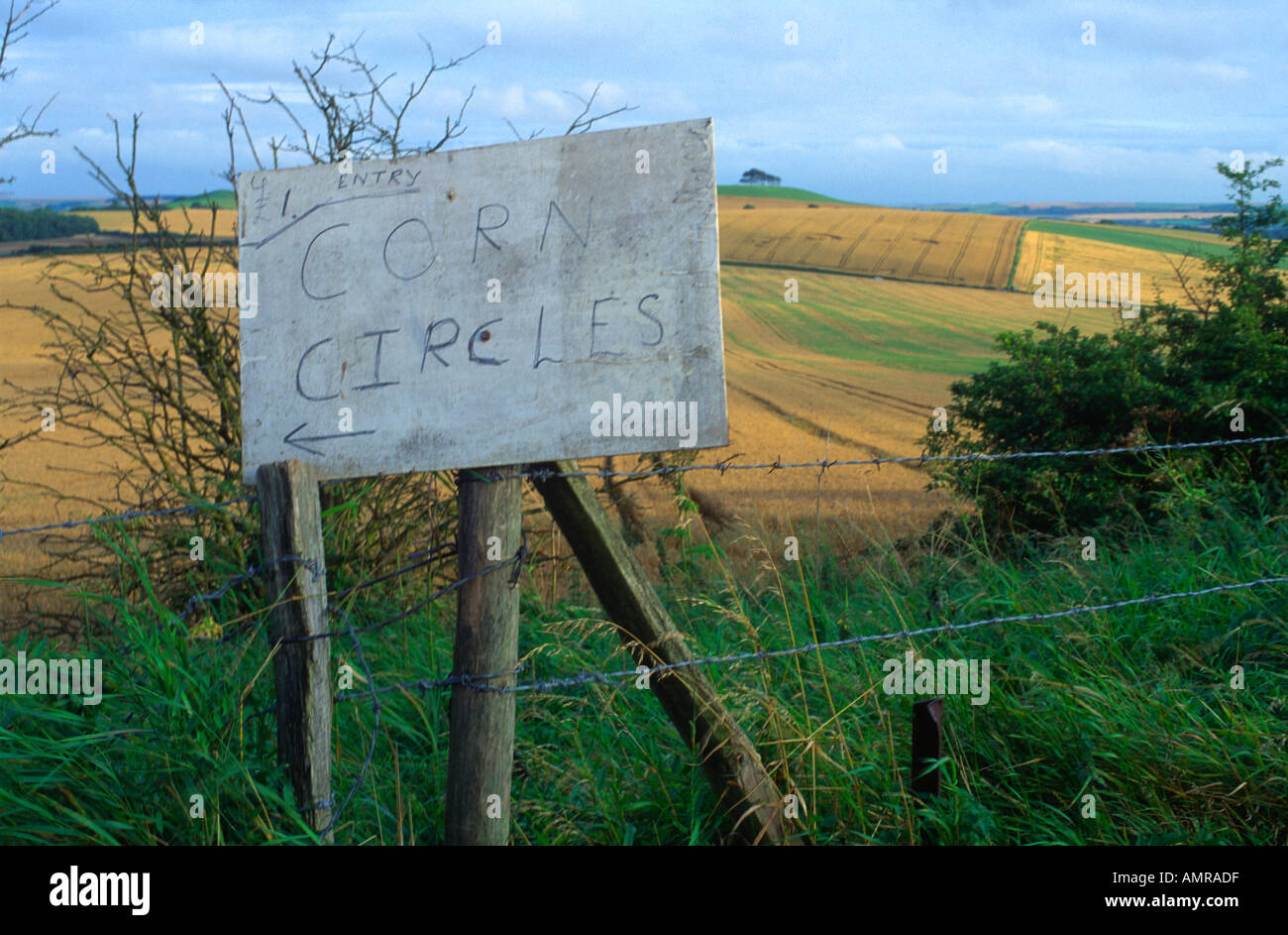 Firmare la carica tassa di entrata per visualizzare crop circle Foto Stock