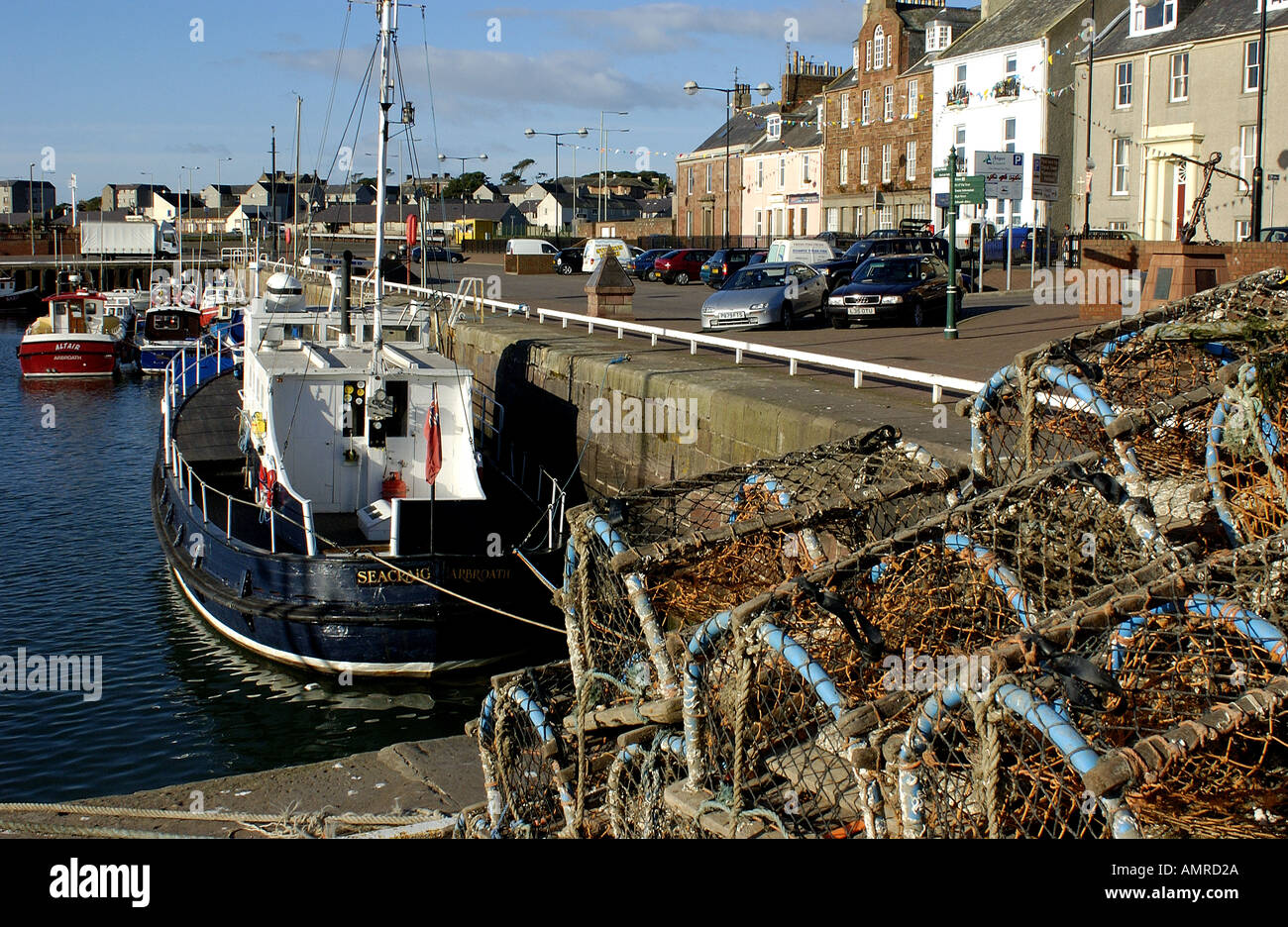 Arbroath harbour Angus Scozia Scotland Foto Stock