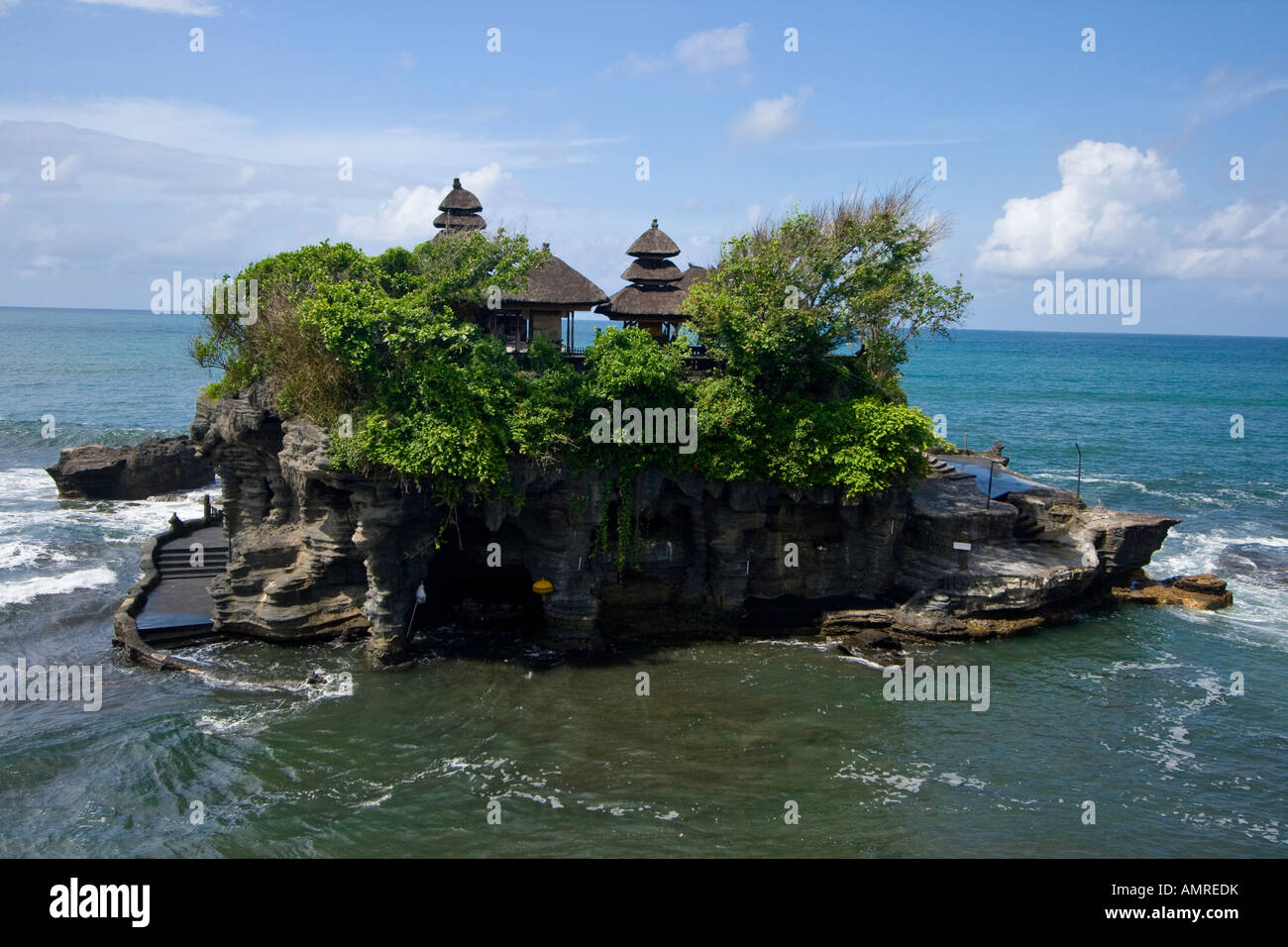 Tanah Lot tempio indù Bali Indonesia Foto Stock