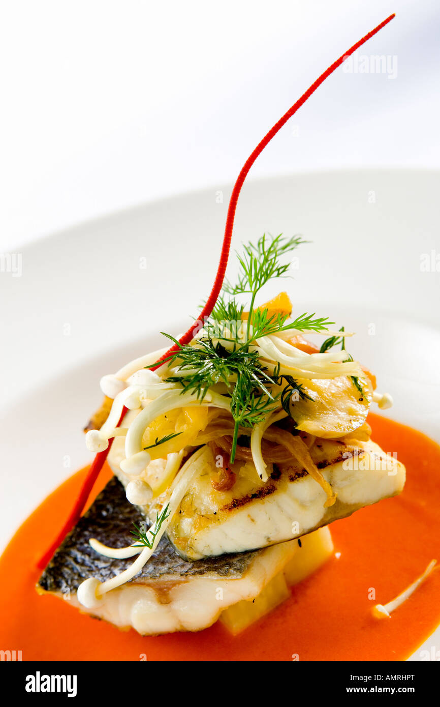 Alta risoluzione di immagini di cibo nel ristorante piatto di pesce Foto Stock