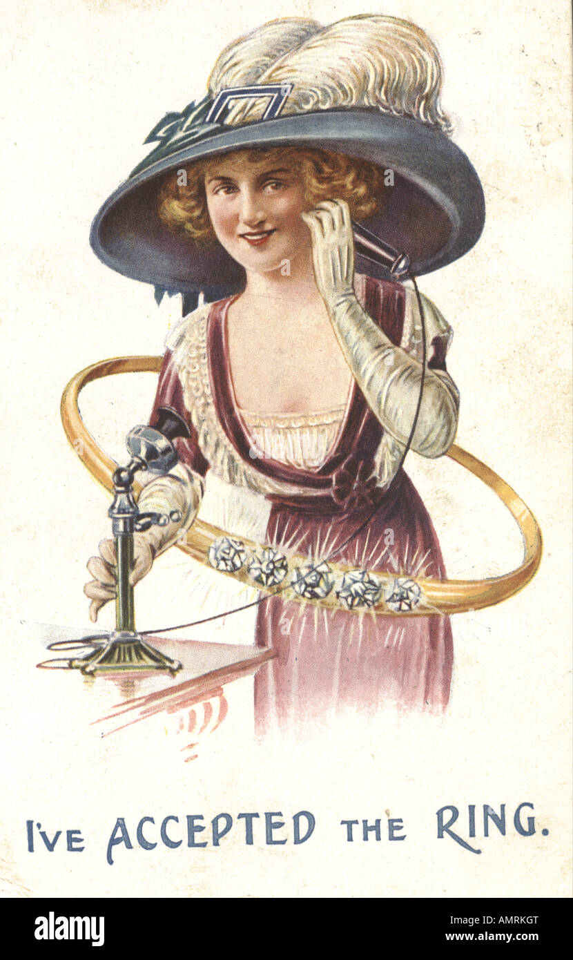 Cartoline di auguri con timbro postale 1915 Foto Stock