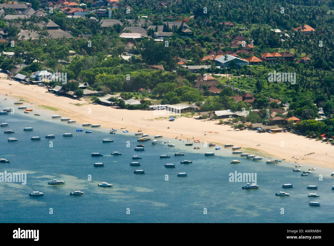 Vista aerea della spiaggia di Nusa Dua Bali Indonesia Foto Stock