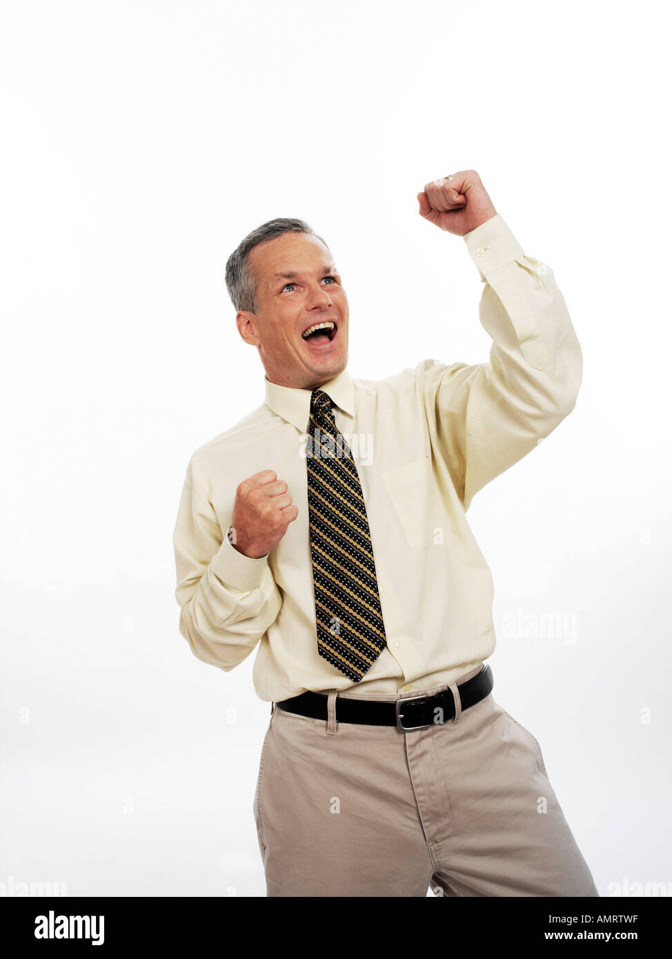 Uomo che incoraggia Foto Stock