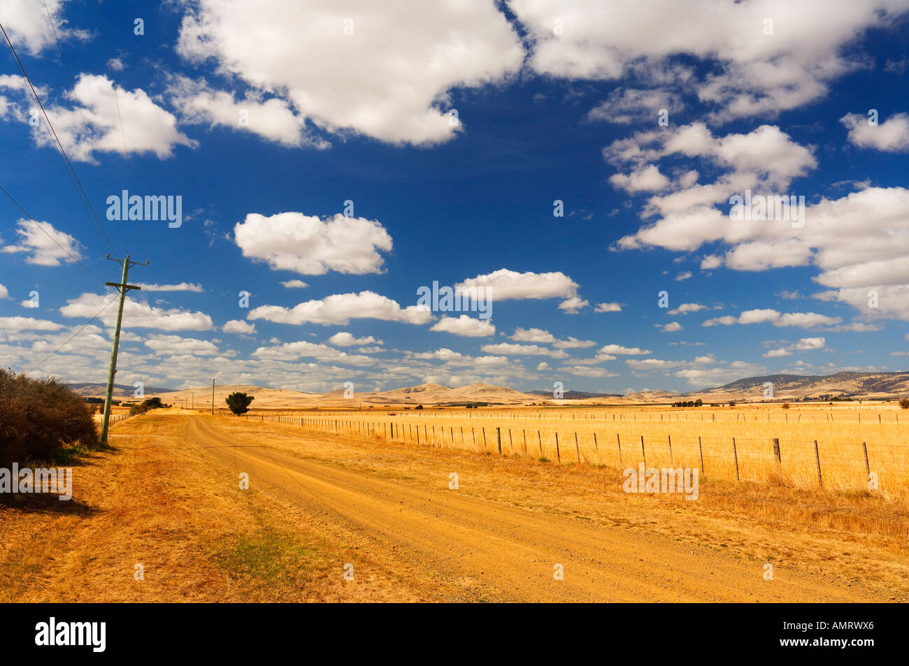 Country Road, Tunbridge, Tasmania, Australia Foto Stock