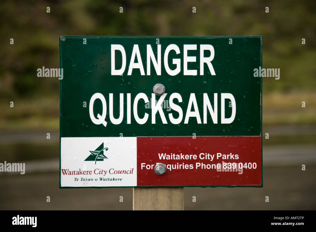 Pericolo Quicksand simbolo di sicurezza Foto Stock