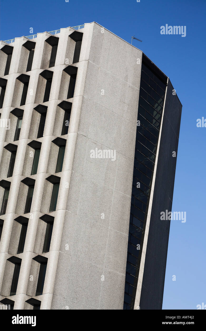 Dettaglio torre esagonale ICI edificio Blackley vicino a Manchester Regno Unito da Richard Siefert e partner costruito nel 1971 Foto Stock