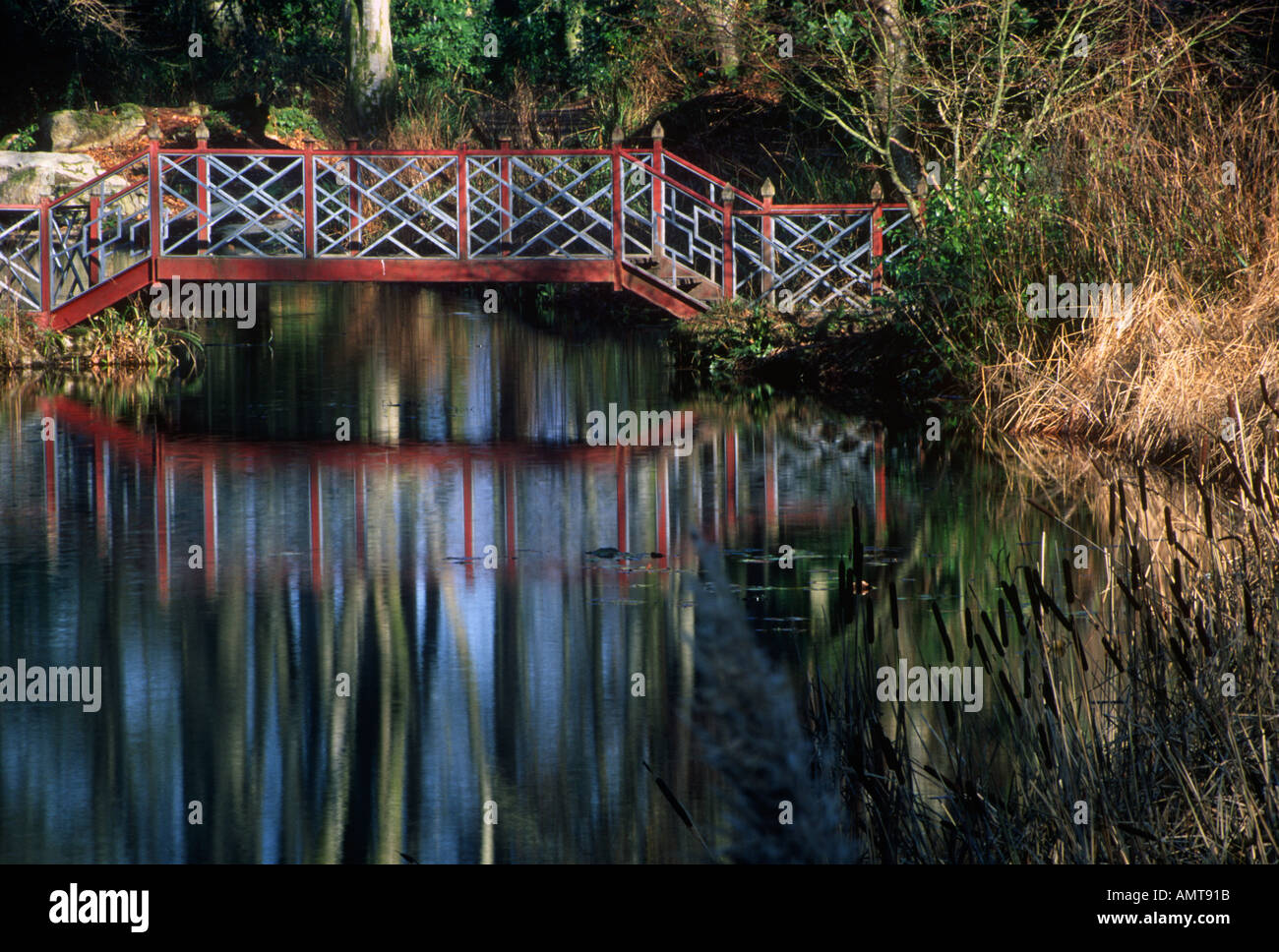 Il ponte giapponese Portmeirion North West Wales Foto Stock