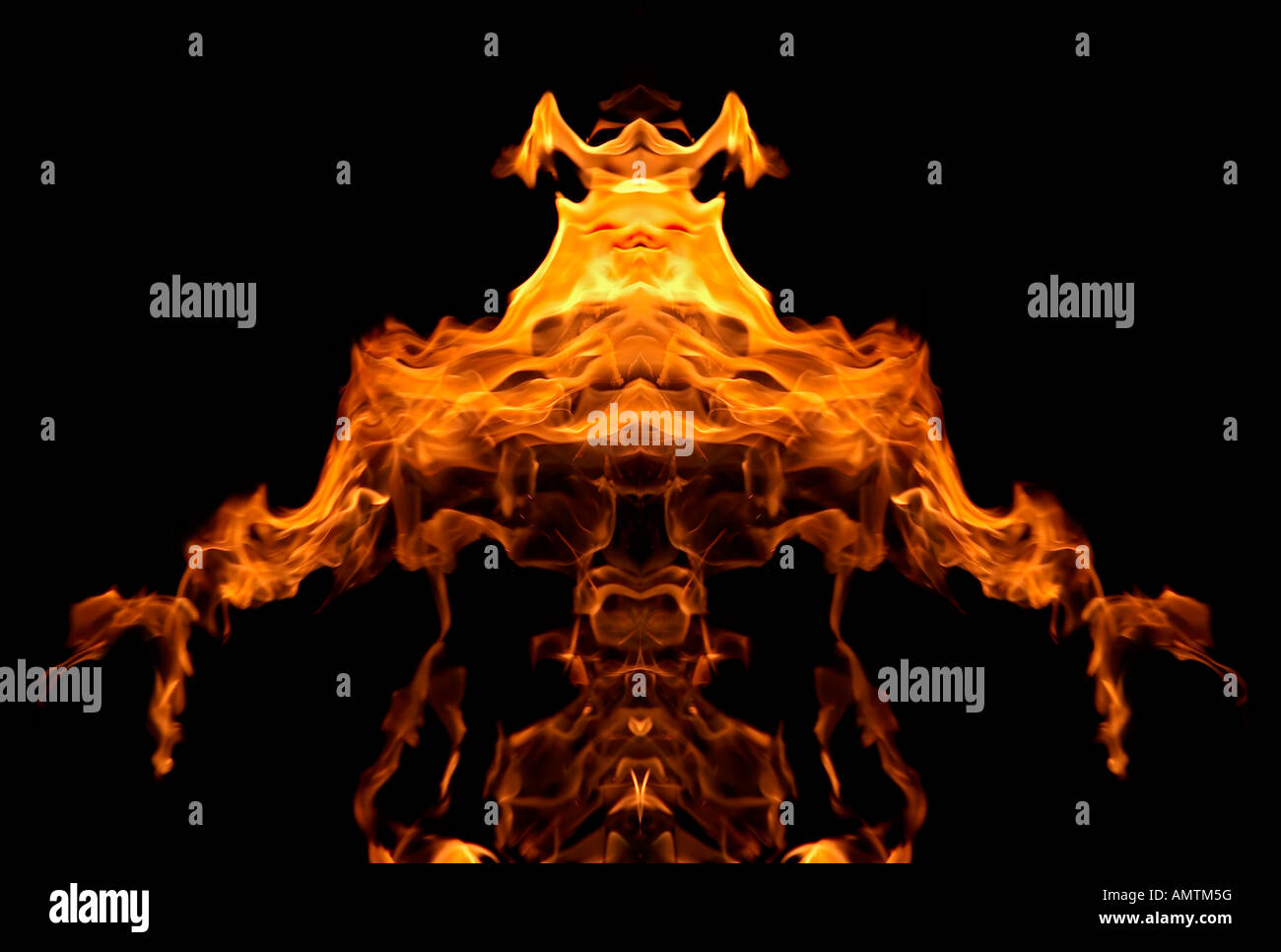 Demone di fuoco Foto Stock