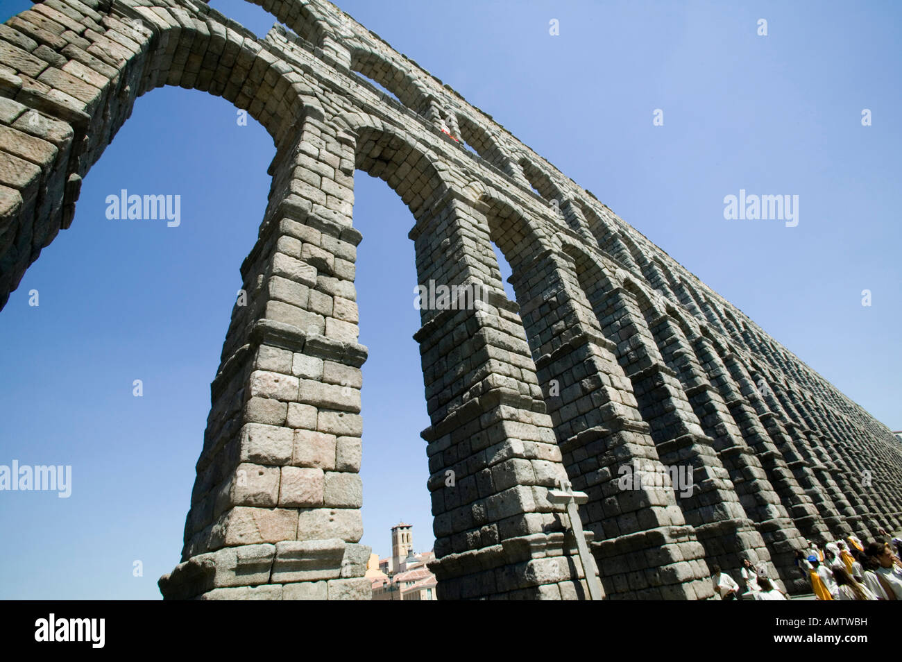 Segovia, viaggi Spagna, città, arte, monumento, acquedotto, romanici, romane, città, archeologia, architettura, aqueducto, destinazione, t Foto Stock