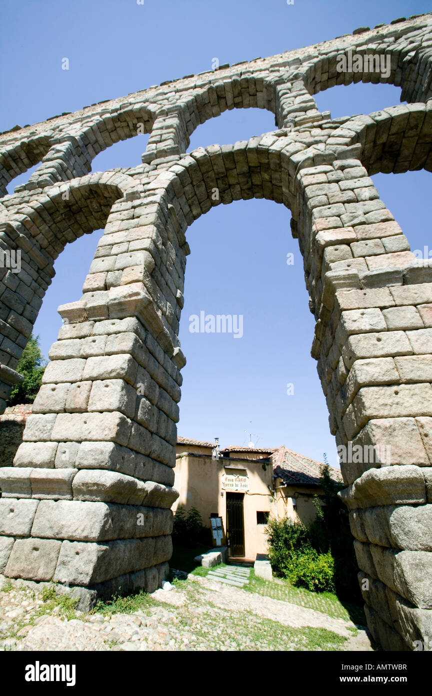 Segovia, viaggi Spagna, città, arte, monumento, acquedotto, romanici, romane, città, archeologia, architettura, aqueducto, destinazione, t Foto Stock