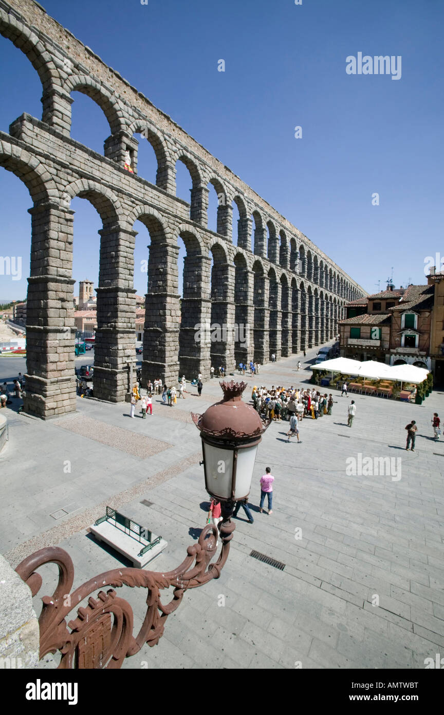 Segovia, viaggi Spagna, città, arte, monumento, acquedotto, romanici, romane, città, archeologia, architettura, aqueducto, destinazione Foto Stock